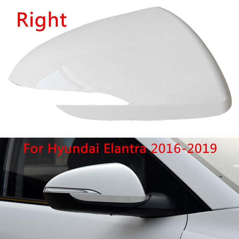 White Right Rearview Door Mirror Cover Shell Cap for Hyundai for Elantra 2016-2019