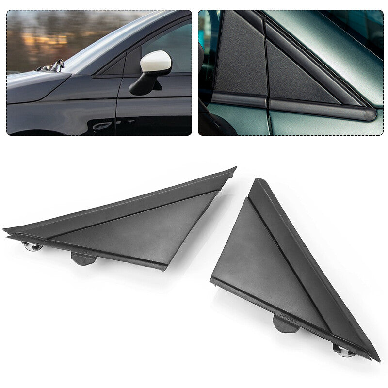 LeftRight Kit Door Mirror Flag Cover Molding Matte Black For 2012-2019 for Fiat 500