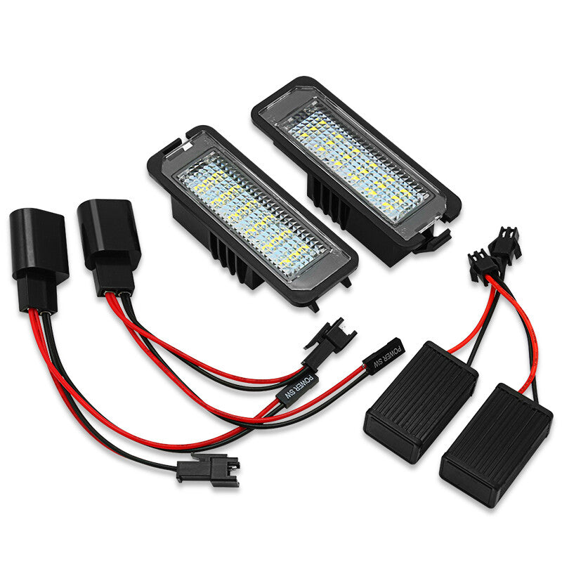 for Volkswagen for Golf 4 5 6 7 Polo 2Pcs Rear Led License Plate Number Lights Lamps