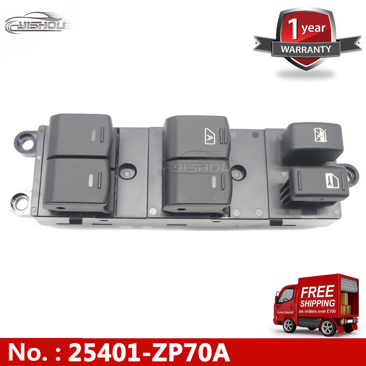 Main power window switch for Nissan Xterra Frontier front drive side left LH