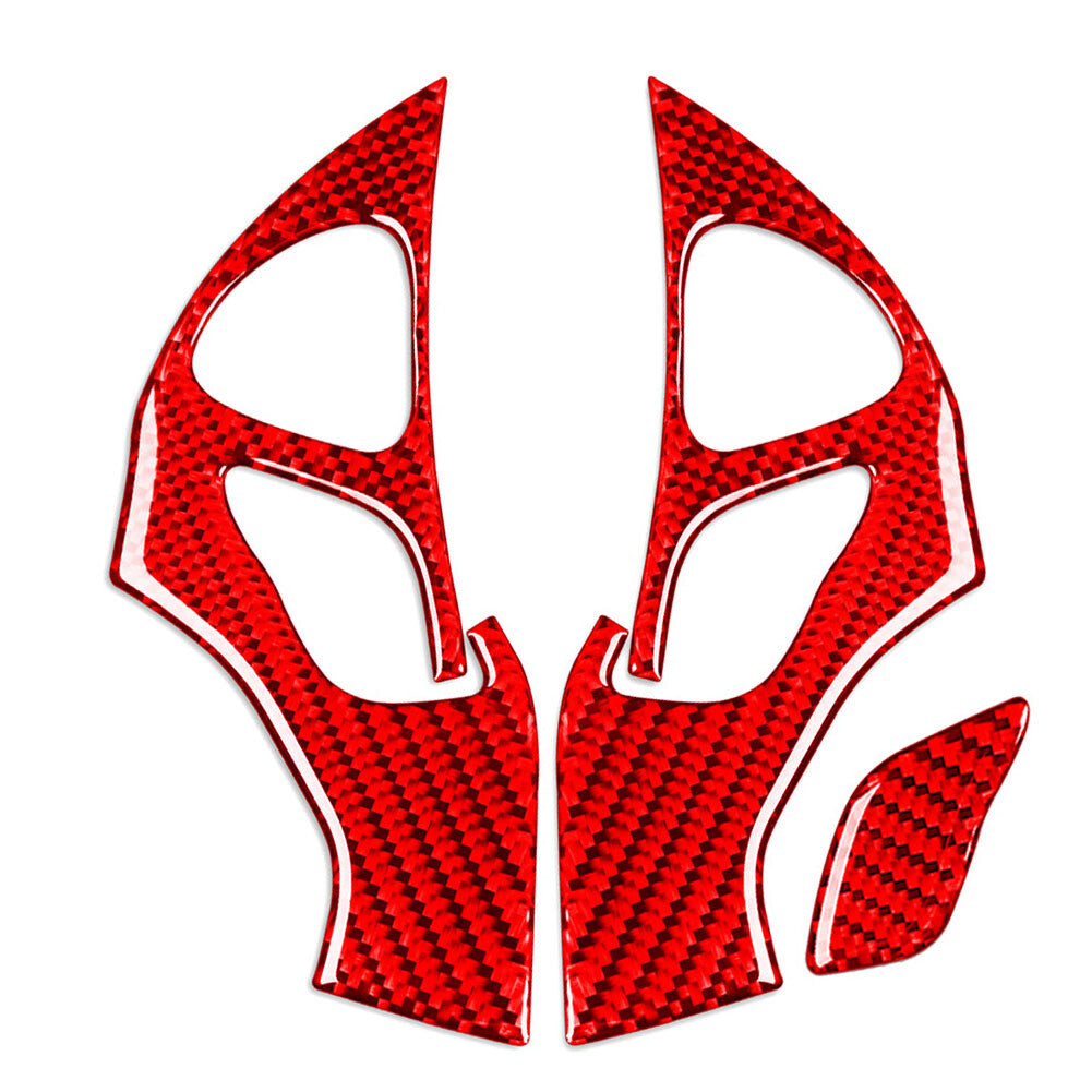 Steering Wheel Button Cover Trim Carbon Fiber Red Fit for Infiniti JX35 QX60 2013-16