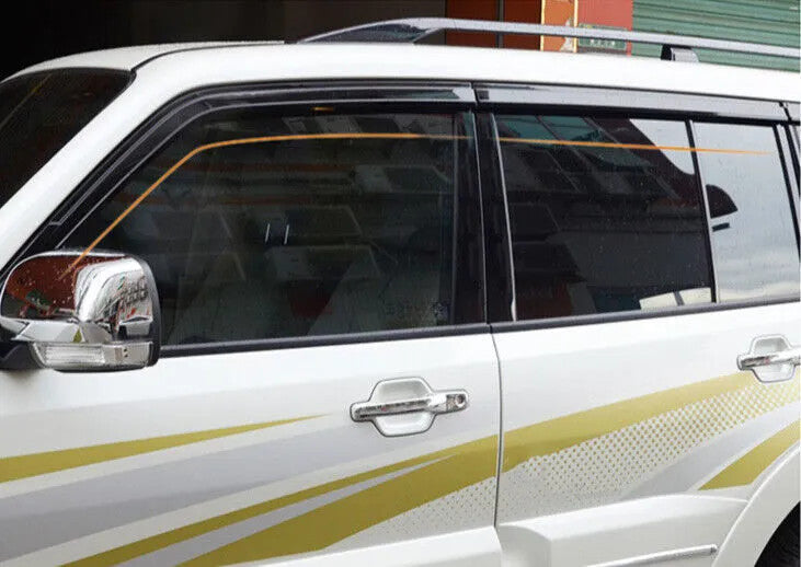 for Mitsubishi Pajero Montero 06-19 Black Window Visor Sun Rain Guard Deflector