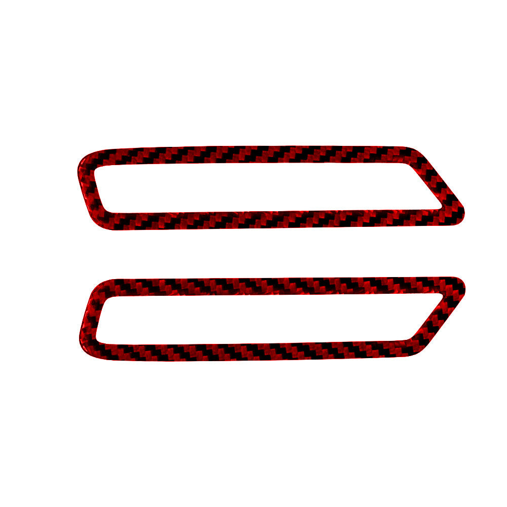 Red Carbon Fiber Front Door Pillars Vent Cover Trim for Ford Explorer 2020-2023