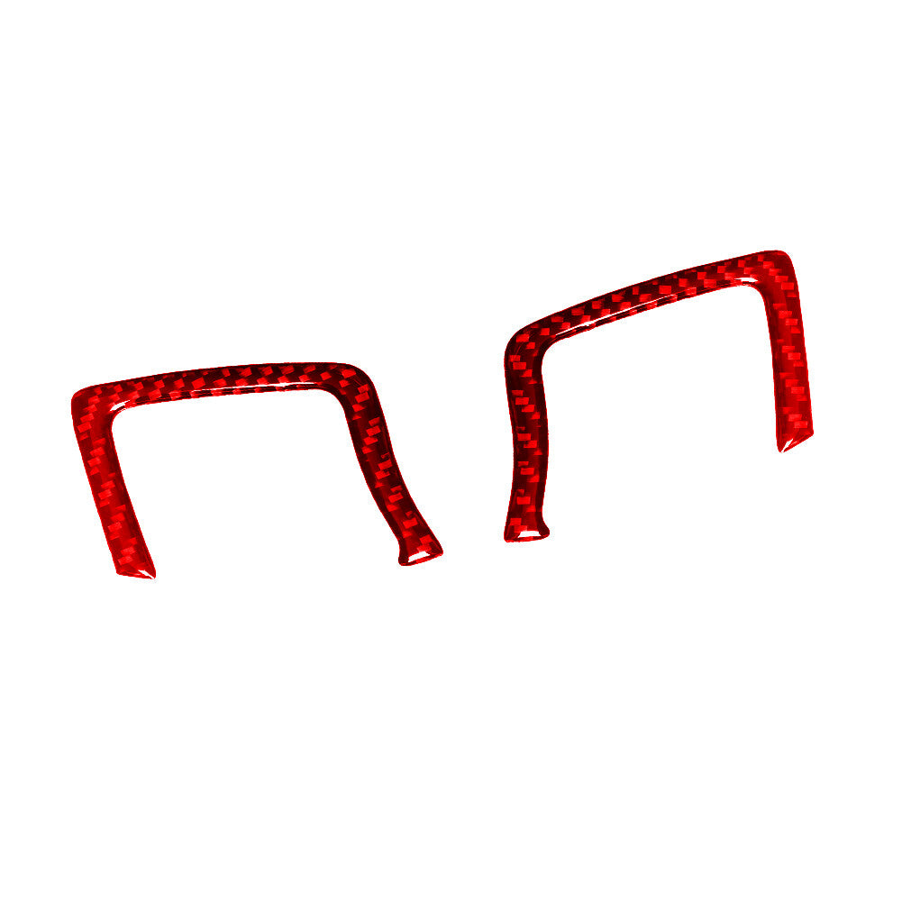 2x Red Carbon Fiber Front Door Handle Cover Trim for Land Rover Discovery Sport