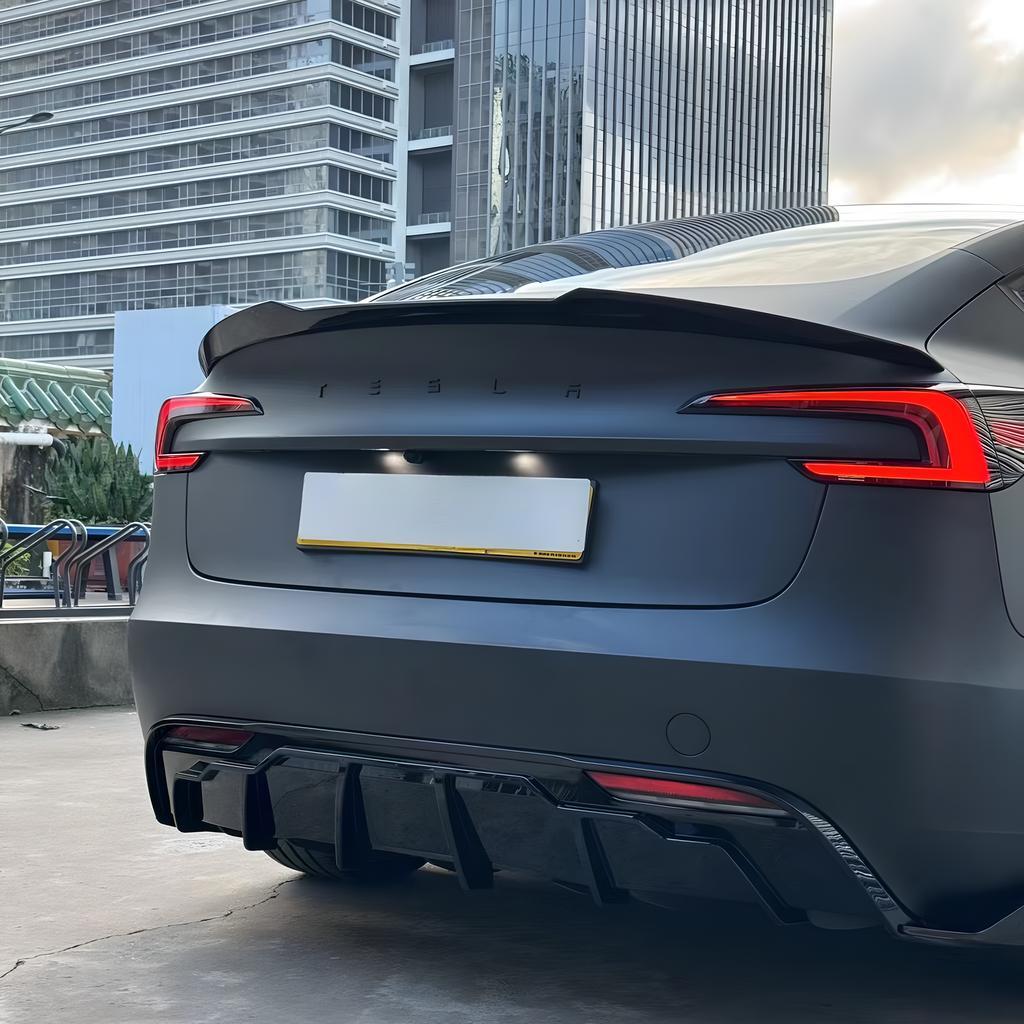 for Tesla Model 3 2024-2025 ABS Glossy Black Rear Door Tail Trunk Spoiler Wing