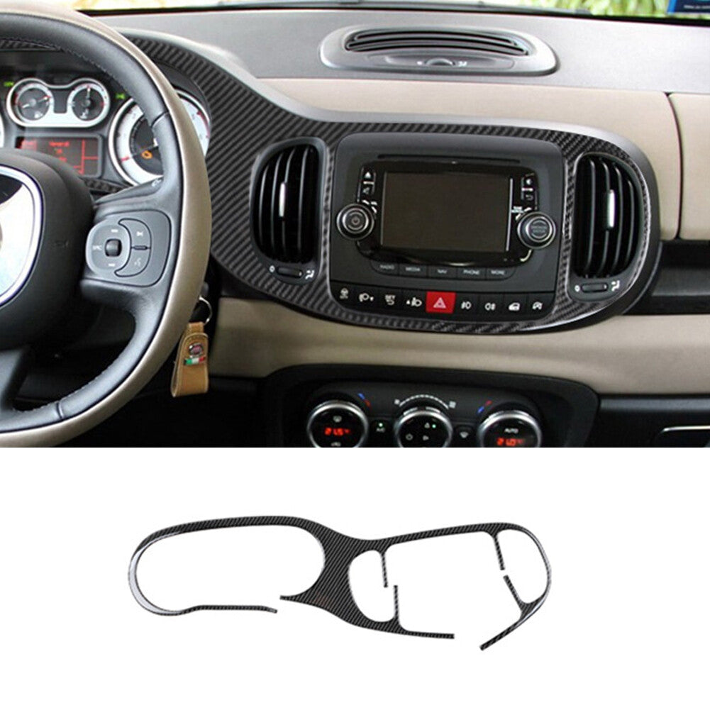Carbon Fiber Interior Speedometer / Air Vent Cover Trim for Fiat 500L 2014-2017