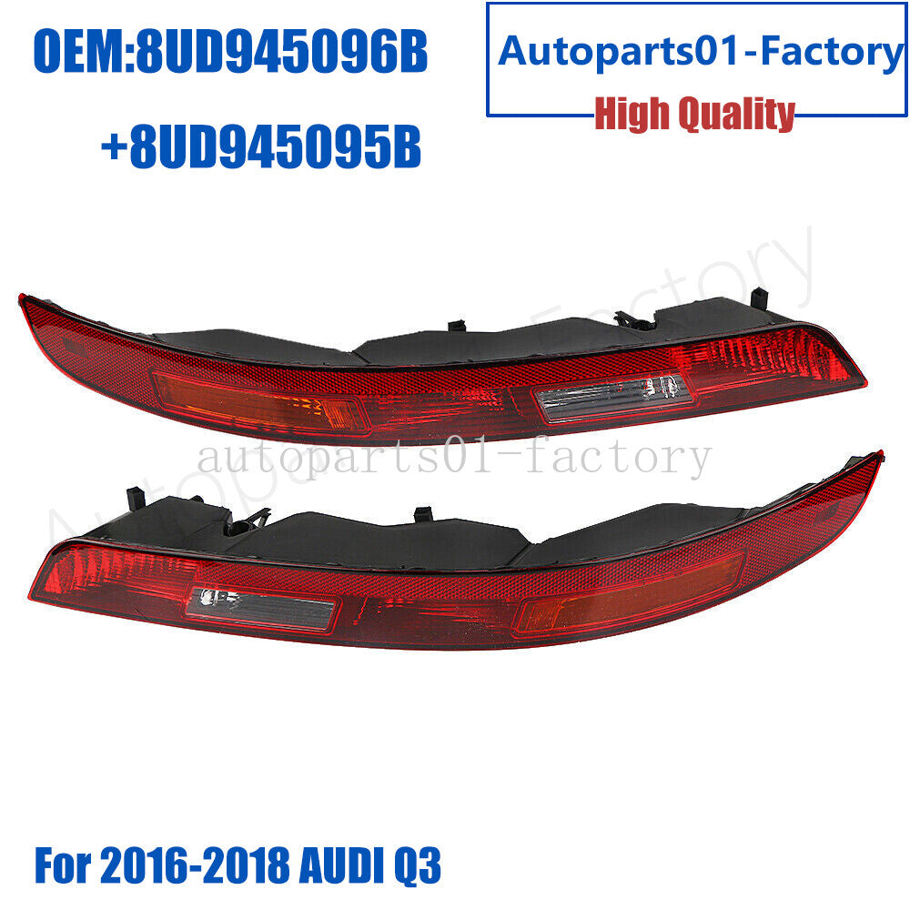 1Pair Rear Lower Left+Right Bumper Tail Stop Light For 2016-2019 for AUDI Q3