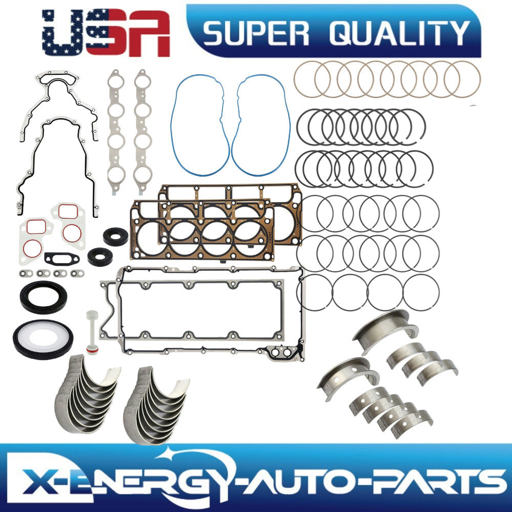 Engine Rebuild Re-Ring Kit Fits 1999-2017 for GMC Gen III 4.8L 5.3L 6.0L 12558178
