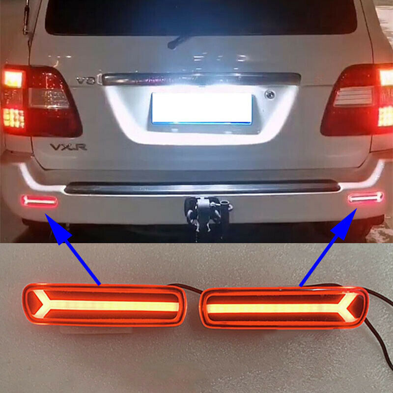 for LEXUS LX470 1998 1999 2000-2007 LED Car Rear Bumper Lamp Light Reflective 2X