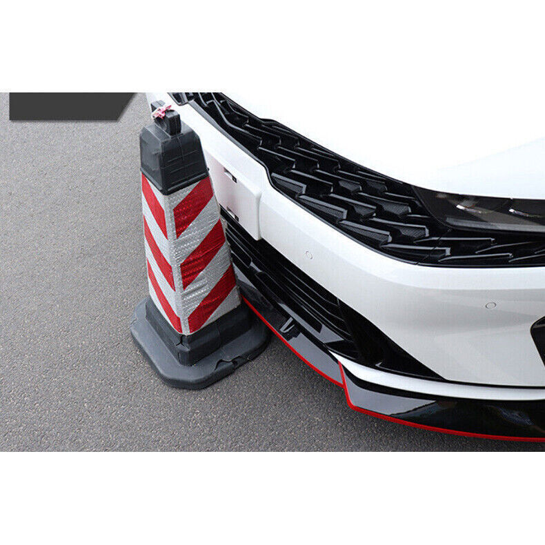 3P ABS Black+Red Front Bumper Lip Splitter Spoiler Refit Trim for Kia K5 21-2024