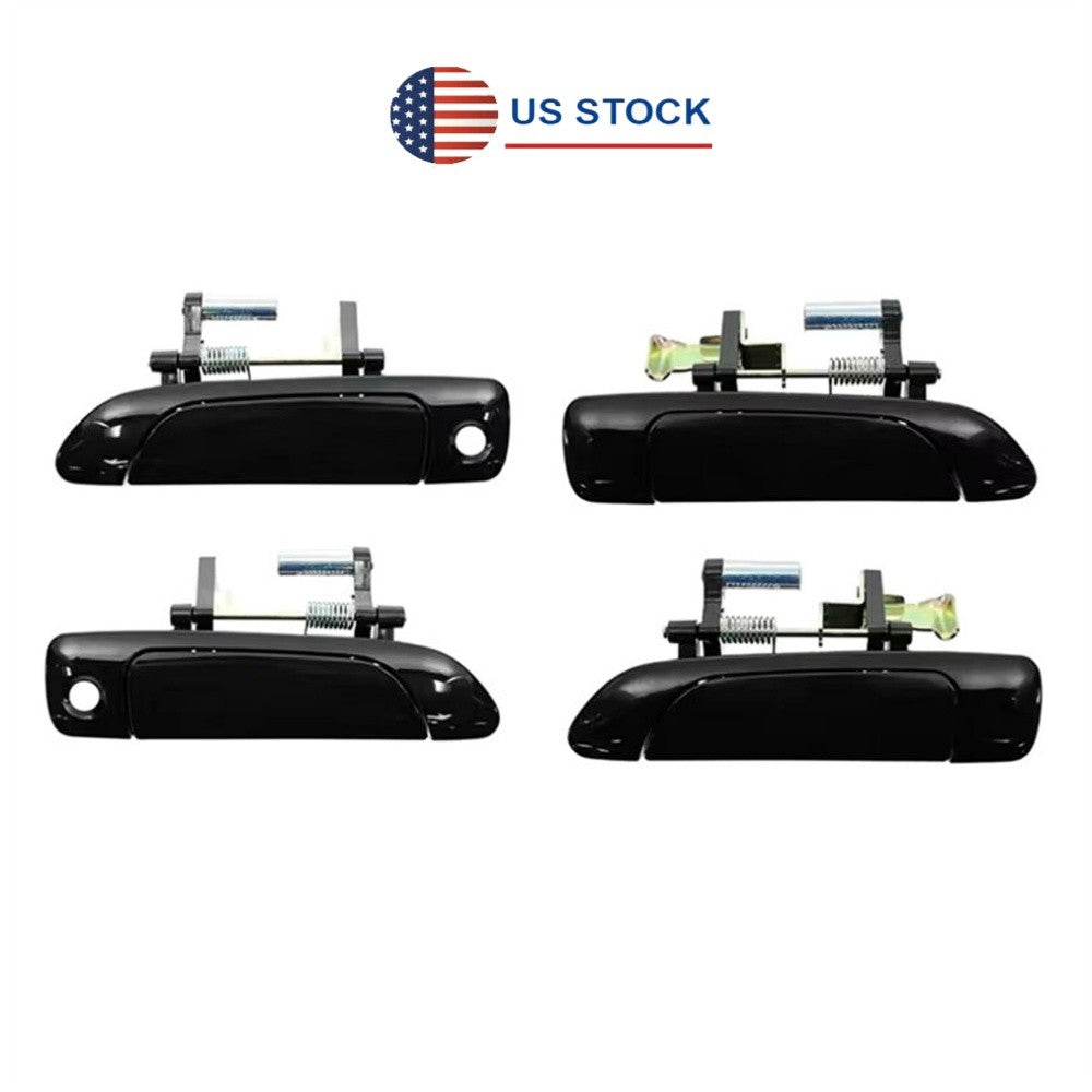 4pcs Front Rear Outside Door Handles Black for Honda for Civic 2001-2005 Sedan