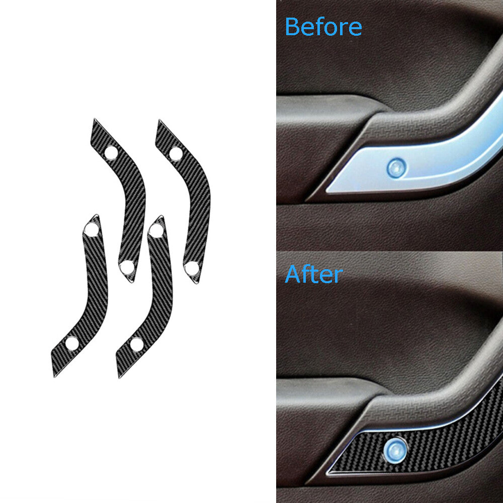 4Pcs Carbon Fiber Interior Door Handle Cover Trim for Jeep for Wrangler JK 2011-2017