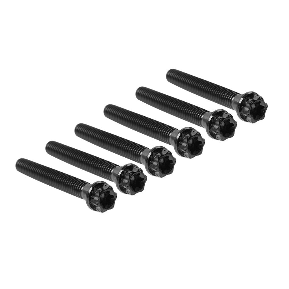 6pcs Bolts Torx Head Flange Screws M6x45mm Black For Motorcycle Bike