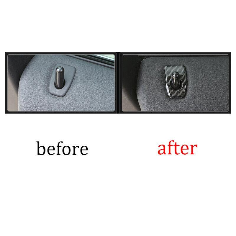 for BMW X5 X6 F15 2014-18 ABS Carbon Fiber Inner Door Bolt Lock Down Cover Trim