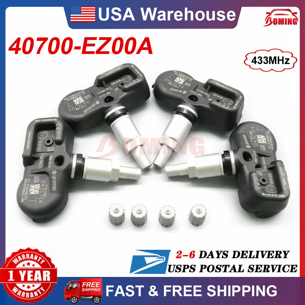 4x NEW TPMS TIRE PRESSURE SENSOR for Nissan Titan XD 2016-21 40700-EZ00A 433Mhz