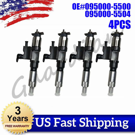 4PCS 095000-5504 095000-5500 Common Rail Injector for Isuzu 4HL1 6HL1 Engine