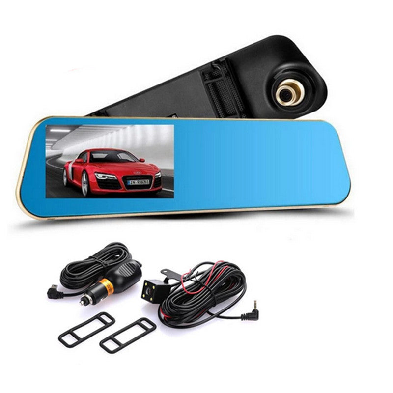 Car Rearview Mirror 4.31080P DVR Dual Dash Camera Dashcam Recorder Camcorder