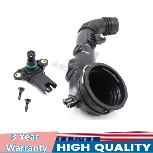 Intake manifold intercooler hose for BMW 135i/335i 2011-2013, black. 13717599294