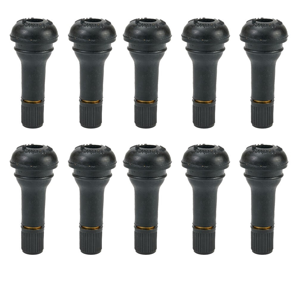 Valve Stem TR413 Snap In Type Rubber Tool Set, Tubeless Replacement Cap (Black)