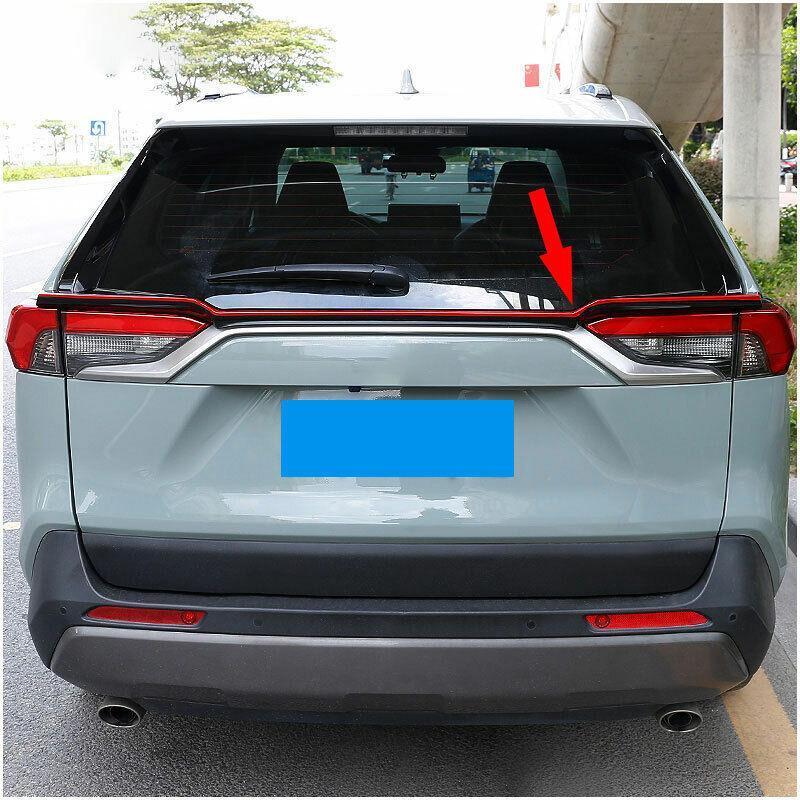 for Toyota RAV4 2019-2023 ABS Glossy Black+Red Tail Door Trunk Lid Strip Trim