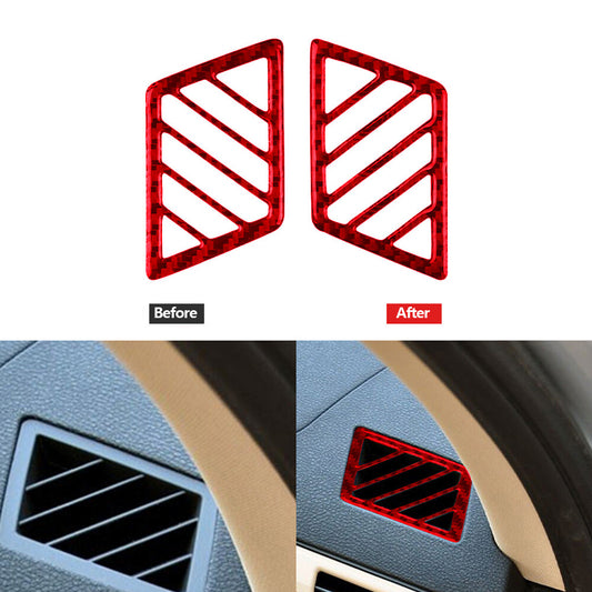 Red Carbon Fiber Console Vent Outlet Trim for BMW X3 2004-2010