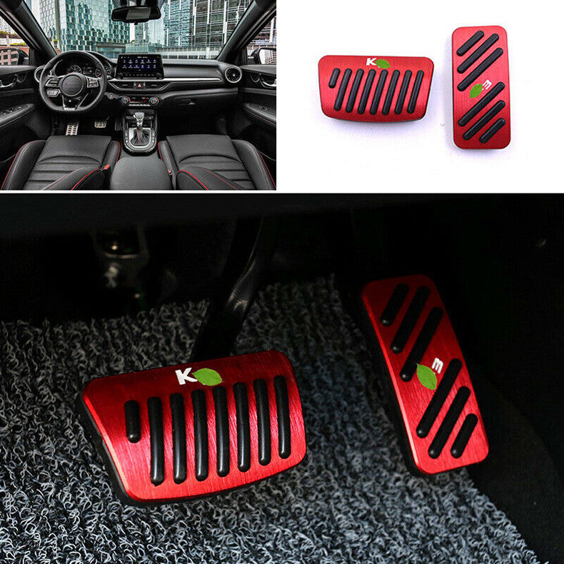 for Kia Forte K3 2019-2022 Red Non Slip Automatic Gas Brake Foot Pedal Pad Cover