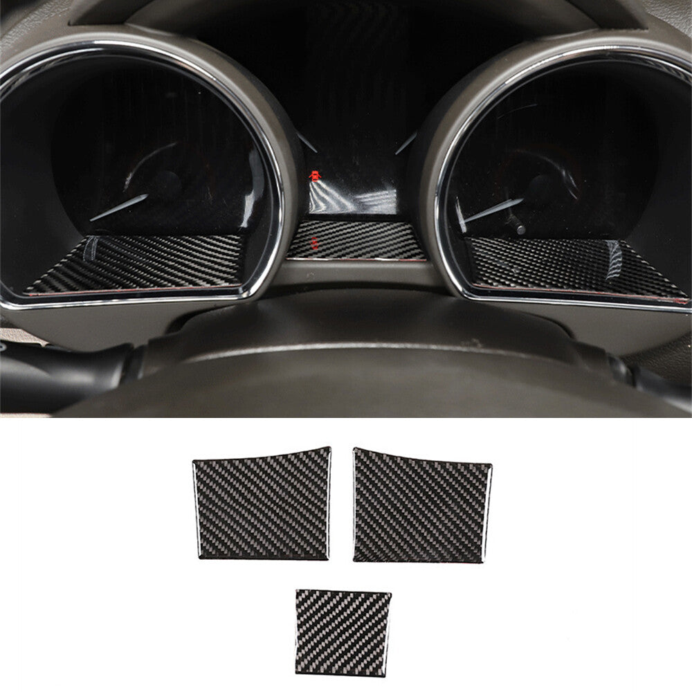 Carbon Fiber Instrument Dashboard Mat Panel Trim for T@yota Highlander 2009-2013