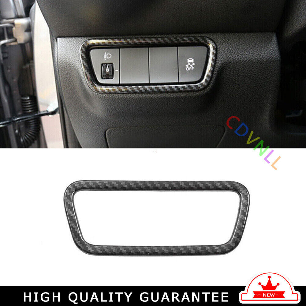 Inner Headlight Button Frame Cover Trim for Kia K3 Forte 2019-2022 Carbon Fiber