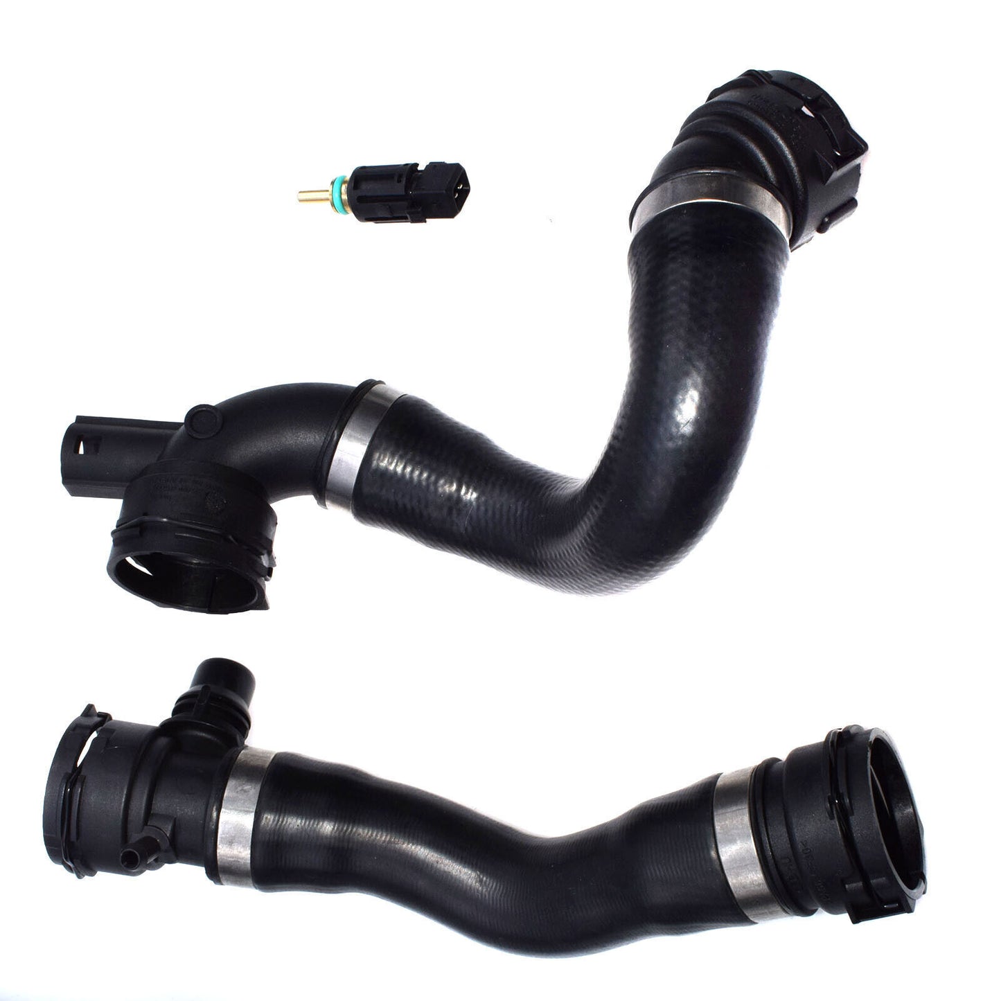 for BMW 128i 325i 328i 330i Lower Upper Radiator Coolant Hoses + Sensor Set