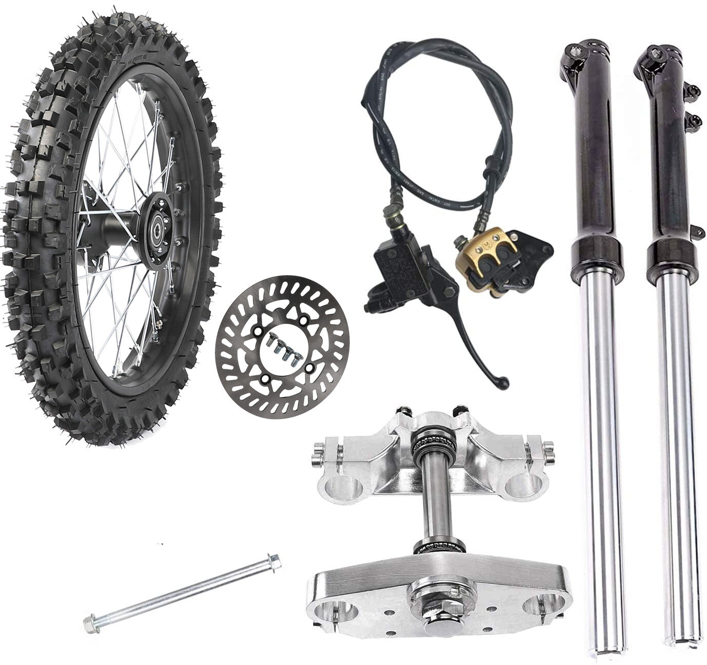 14 Wheel Kit 60/100-14 Tyre + Front Forks Dirt Bike Postie 70cc 110cc 125cc 140