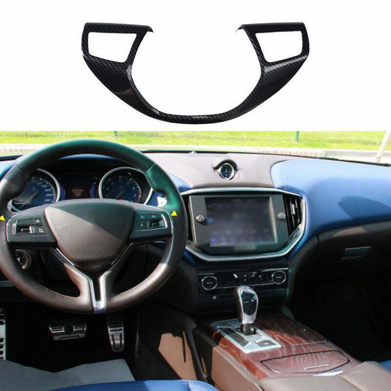 for Maserati Ghibli 2014-21 ABS Carbon Fiber Interior Cover Steering Wheel Trim