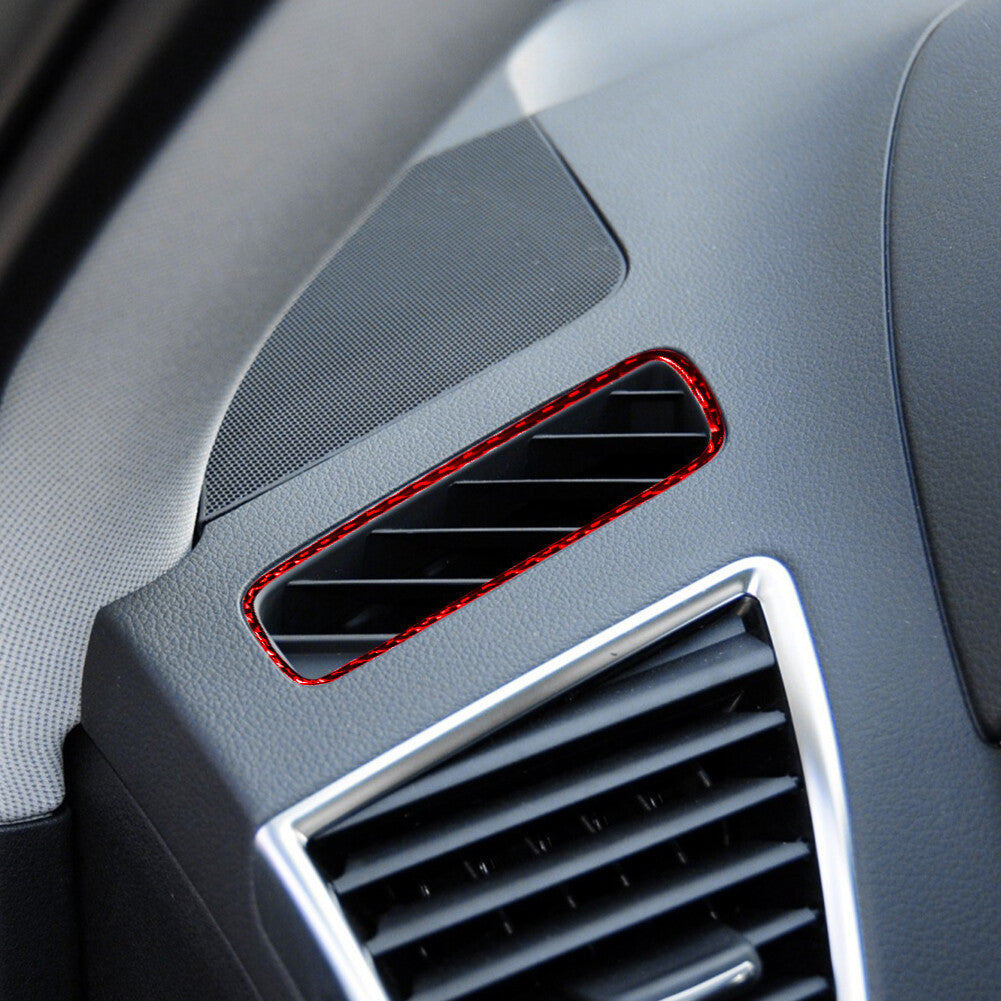 Red Defroster Air Vent Trim Cover Decoration Carbon Fiber for Audi Q5 2009-2017