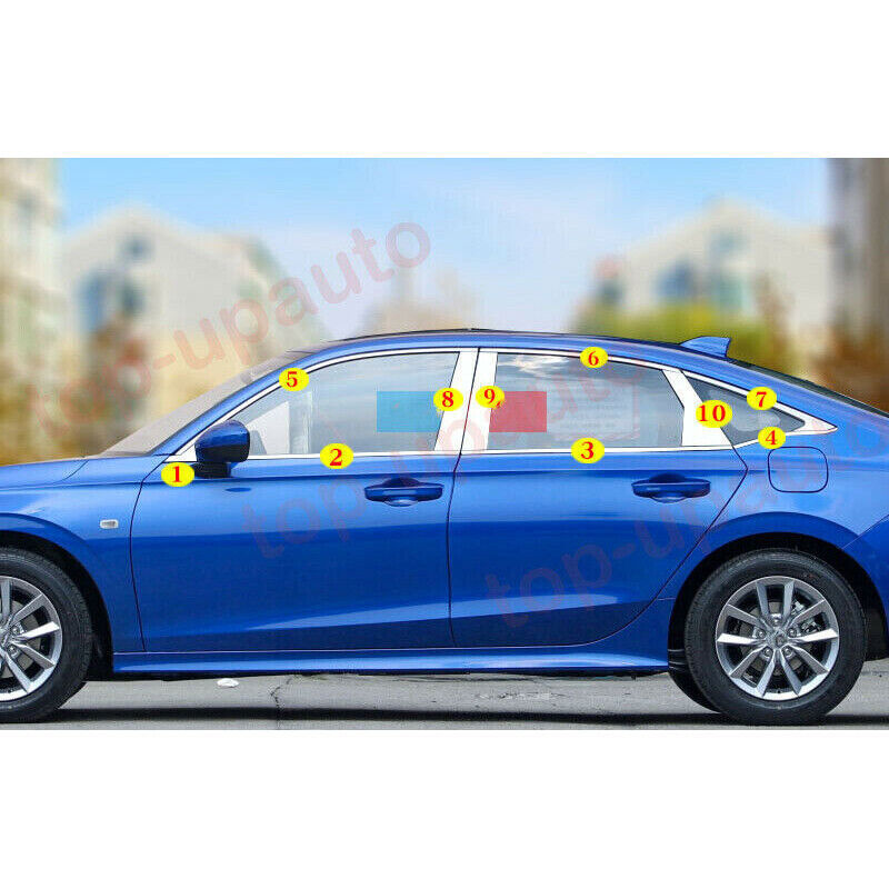 20Pcs for Honda for Civic Sedan 2022-23 Chrome Steel Window Sill Molding Cover Trim