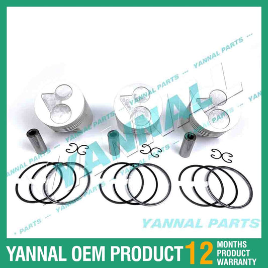 3-piece piston with piston rings + 0.5 mm for Kubota D1703 engine (oversized)