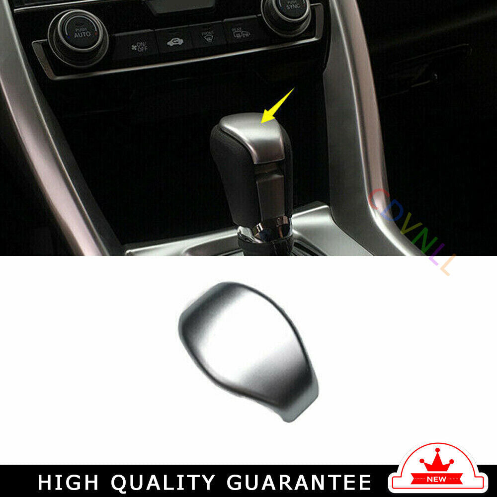 Gear Shift Knob Head Cover Trim 1PCS for Honda for Civic 10th 2016-2021 Silver Matte