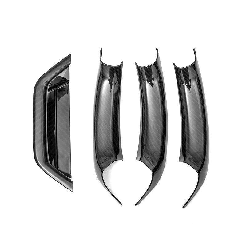 for BMW X3 F25 2011-2017 Carbon Fiber Look Interior Door Armrest Tray Cover Trim