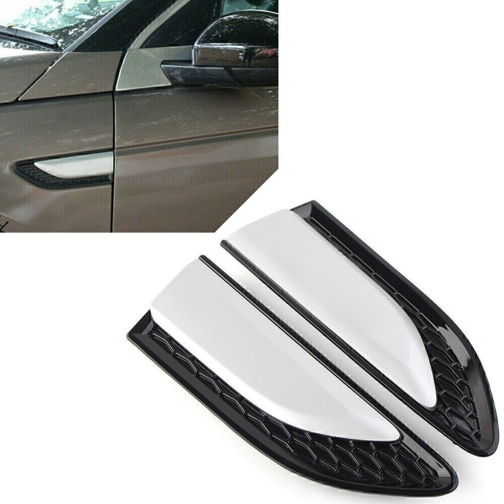 Pair Fender Vent Grille Louver Silver for Land Rover Discovery Sport 2015-2021