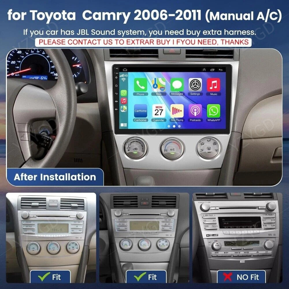 Apple Carplay for Toyota for Camry 2006-2011 2+32GB Car Stereo Radio GPS Navi Screen