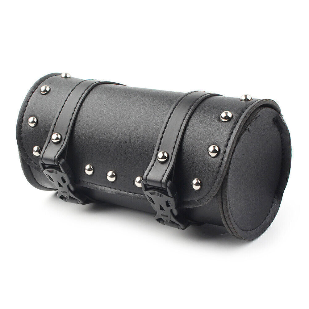 Handlebar Sissy Bar Bag Saddlebag Fork Roll Barrel Bag Fit Touring Motorcycle