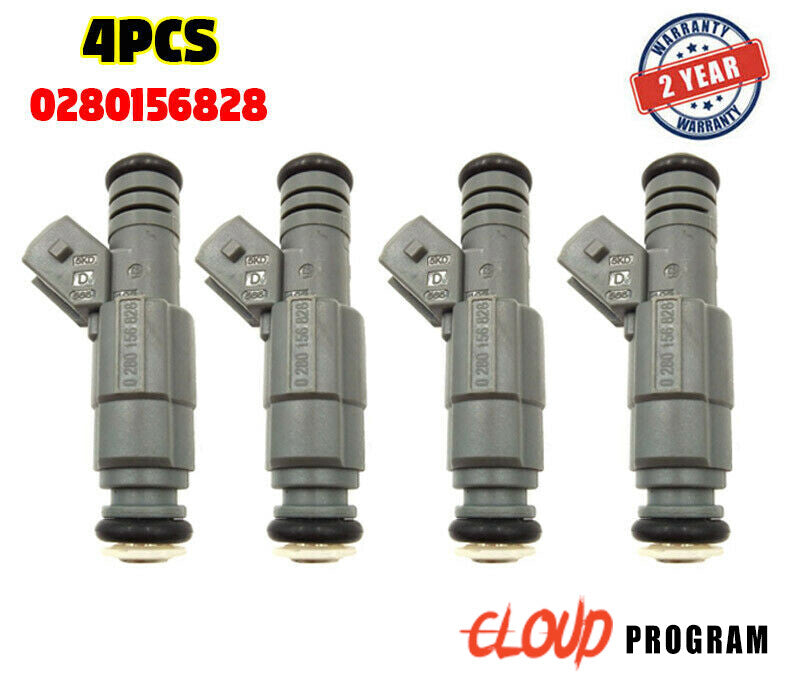 4-pack of fuel injector nozzles 0280156828, suitable for new for Chevrolet vehicles.
