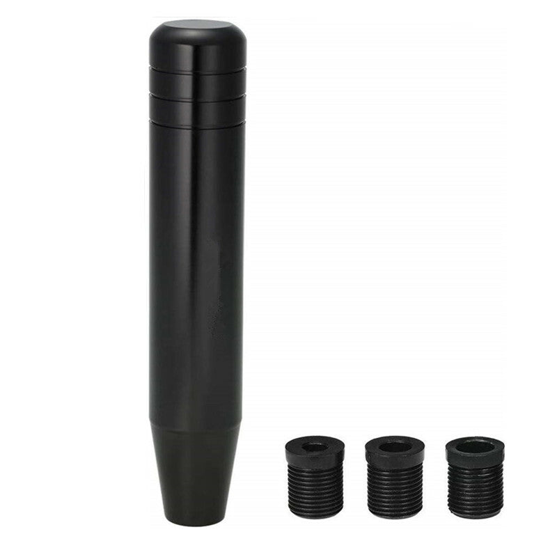 Car Gear Knob 18cm Length Aluminum Gear Knob Black 3 Adapter
