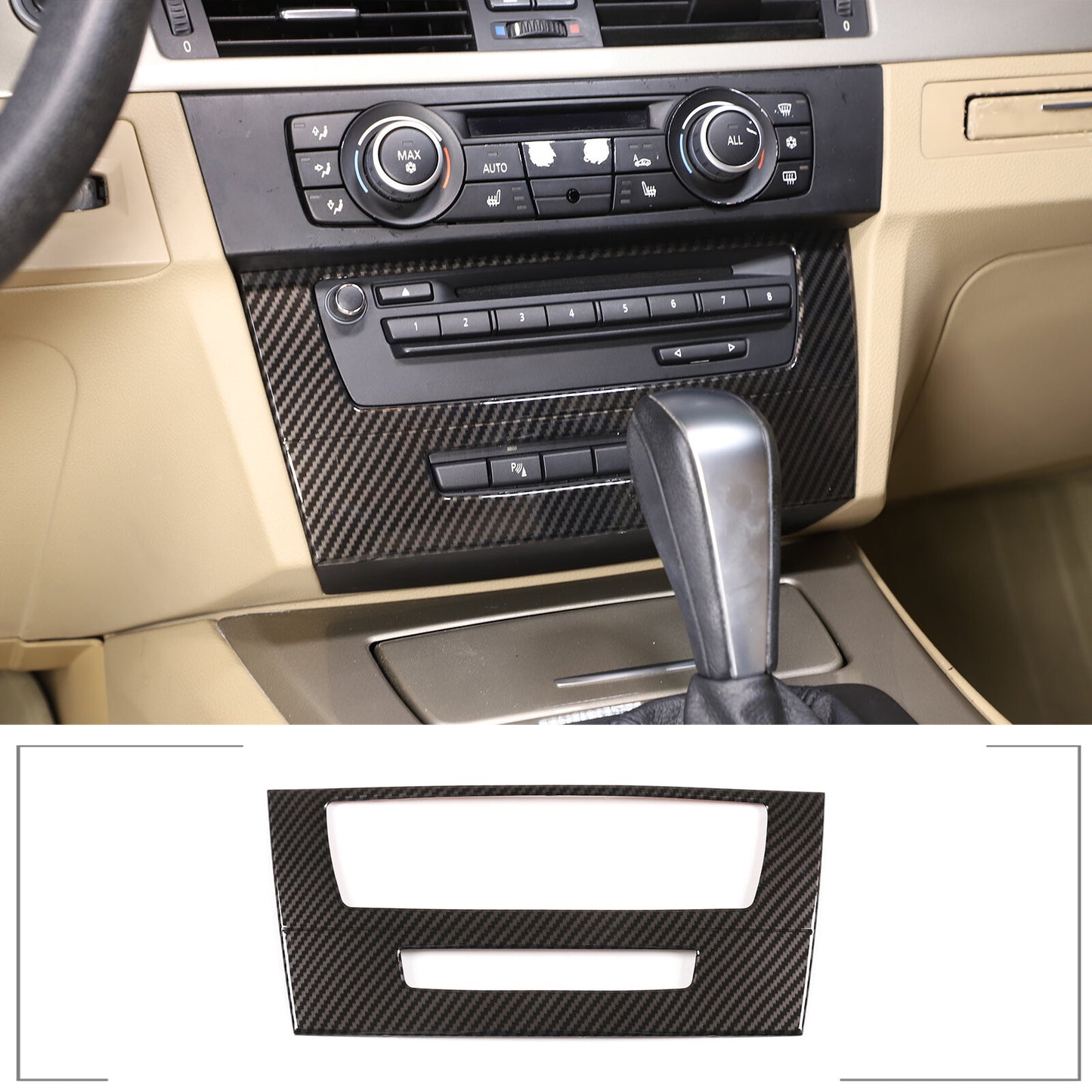 Genuine carbon fiber gear shift knob cover trim for Land Rover for Range Rover Sport 2014-17