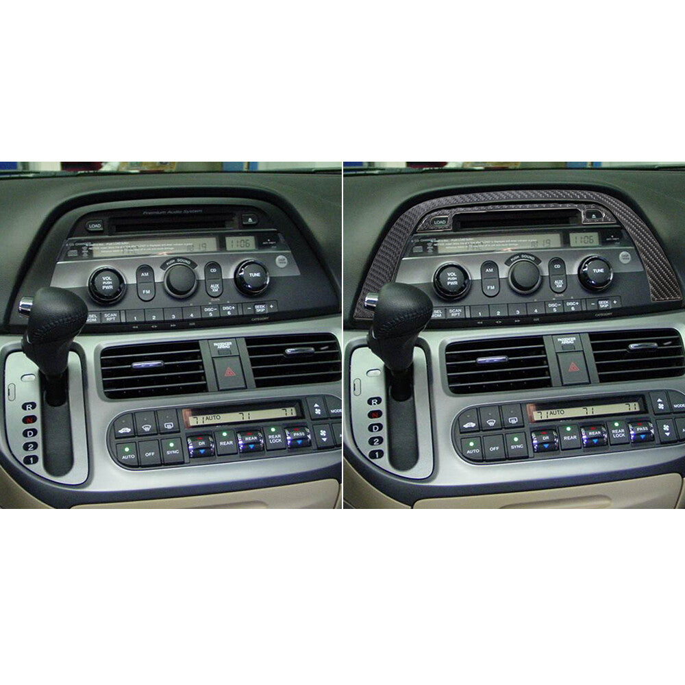 2x Center Carbon Fiber CD Console Frame Sticker Trim for Honda Odyssey 2005-2010