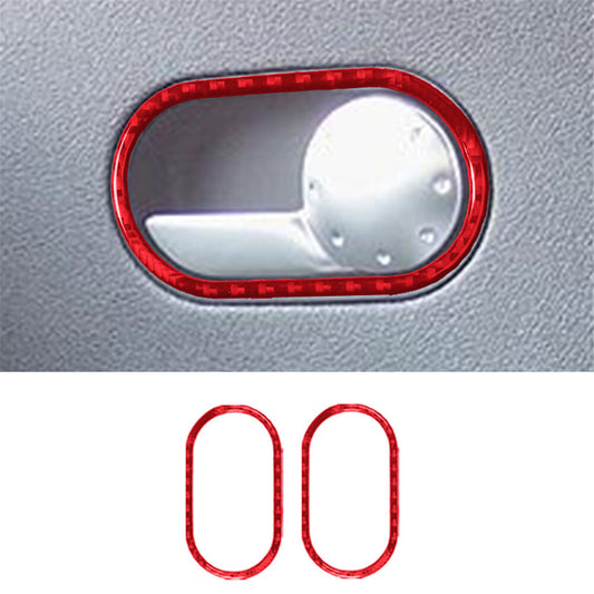 Carbon Fiber Door Handle Frame Trim Cover Sticker for Audi TT 8N 2001-2006 Red