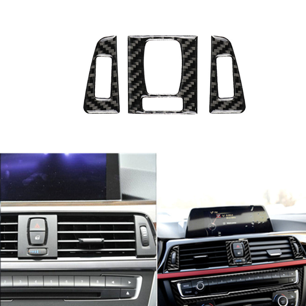 Carbon fiber central air outlet trim for BMW 3 Series F30 2013-2019