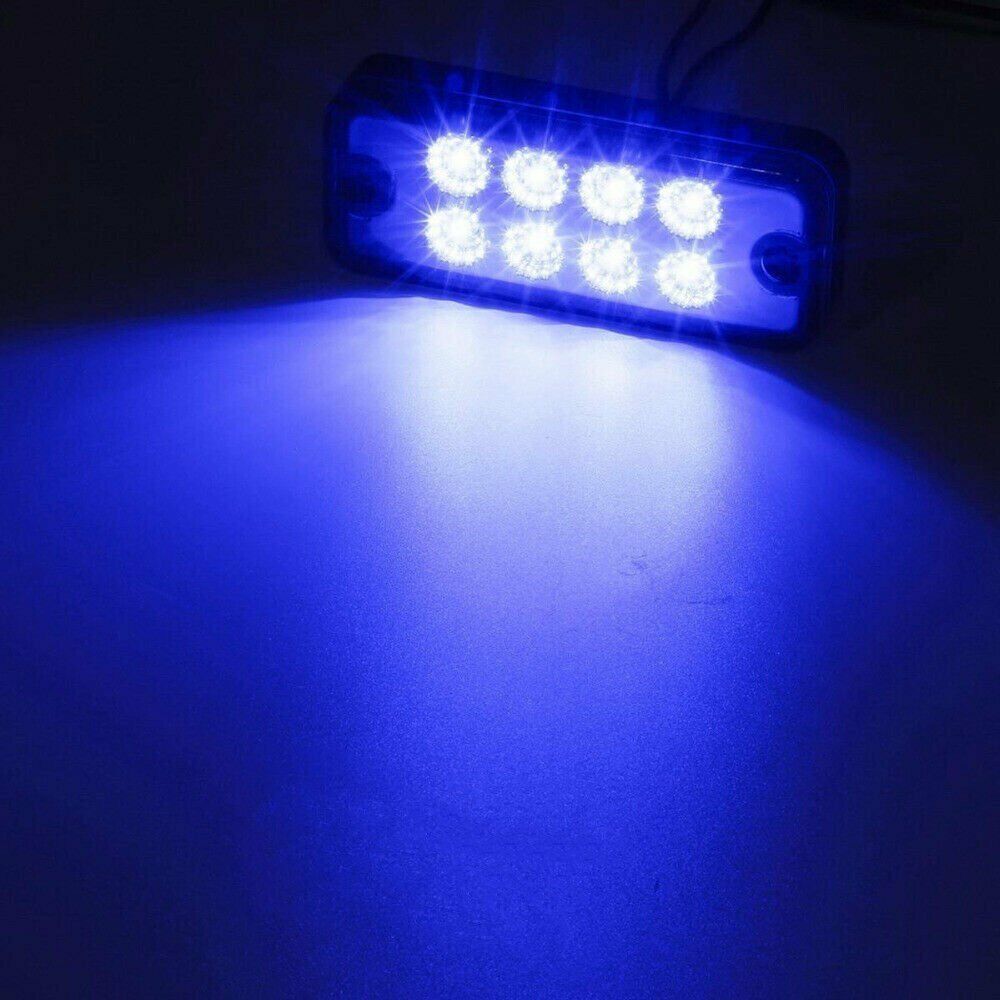 10X Blue 8LED Clearance Side Marker Light Indicator Lamp Truck Trailer Lorry RV