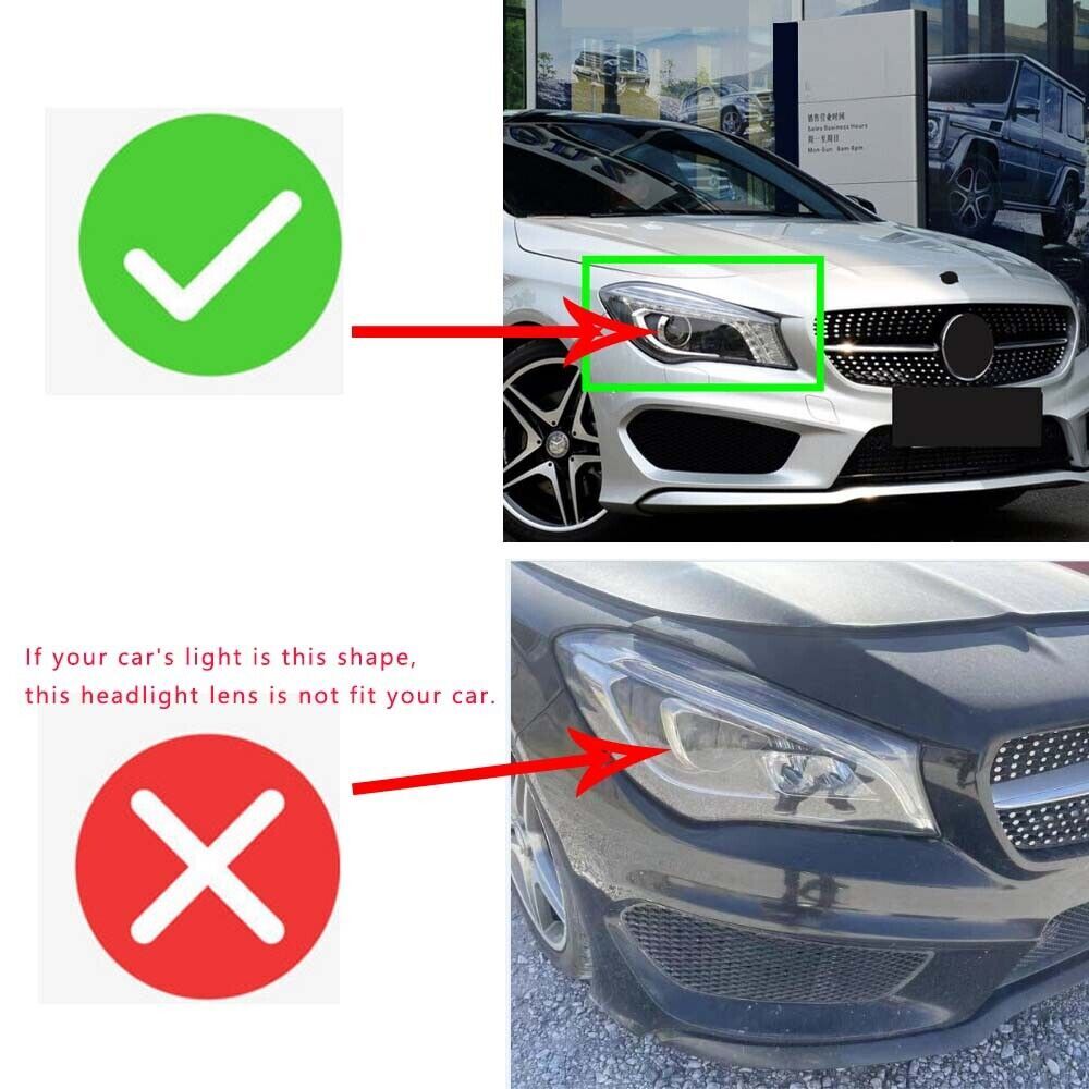 Front Headlight Lens Headlamp Shell Cover Fit for Benz W117 CLA 2013-2016 Right