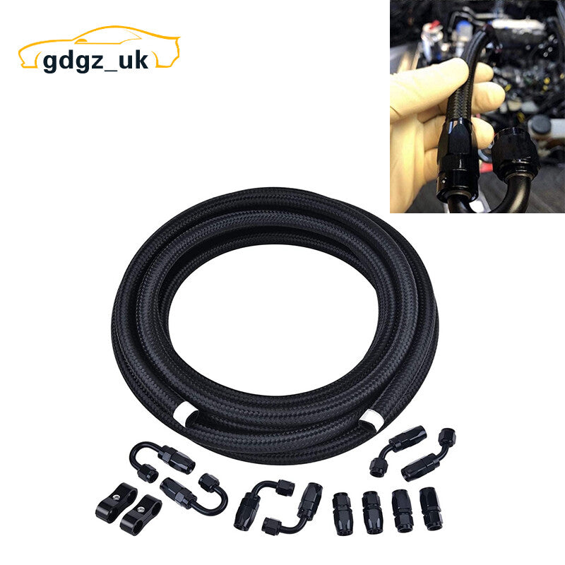 AN10 Oil Fuel Line Kit 10AN Nylon Braided Fuel Line 20FT Swivel Hose End Fitting