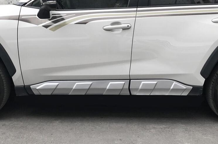 Silver Body Side gate Mouldings Panel Cover Trim 4PCS for Toyota Rav4 2019-23