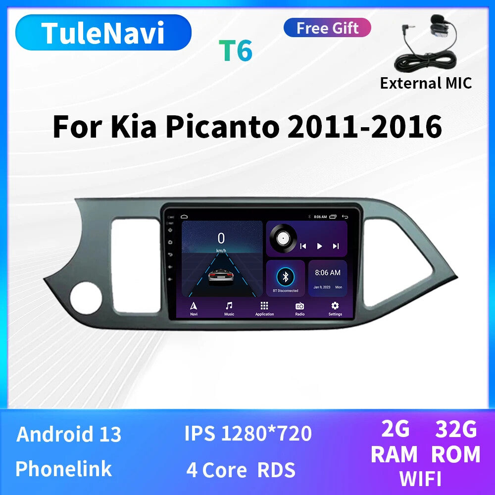 for KIA Picanto Morning 2011-2016 Carplay Car Radio Multimedia Player GPS Screen